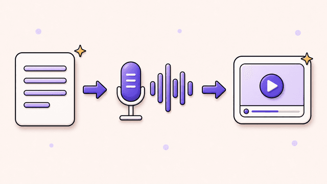 Script turning into AI voiceover narration and matching scene illustrations