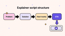 Explainer video script structure: problem, solution, how it works, CTA