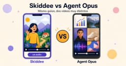 Skiddee frente a Agent Opus: un video de ilustraciones uniformes junto a un video social con estilos mezclados